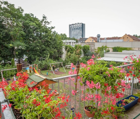 Blick vom Balkon