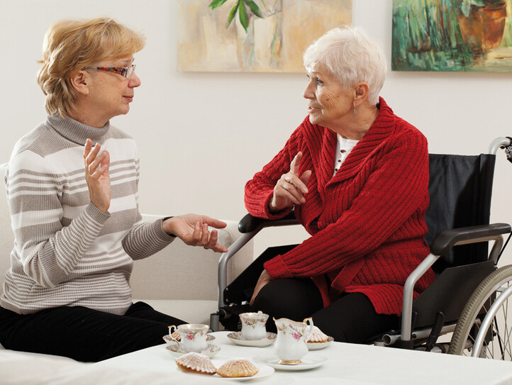 Elder women meeting